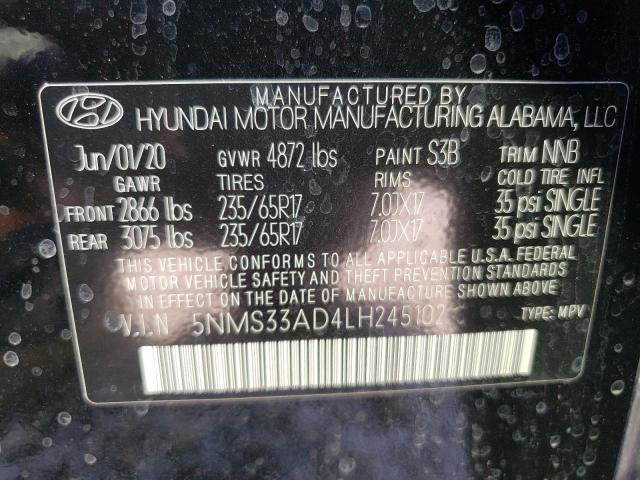 Photo 12 VIN: 5NMS33AD4LH245102 - HYUNDAI SANTA FE S 