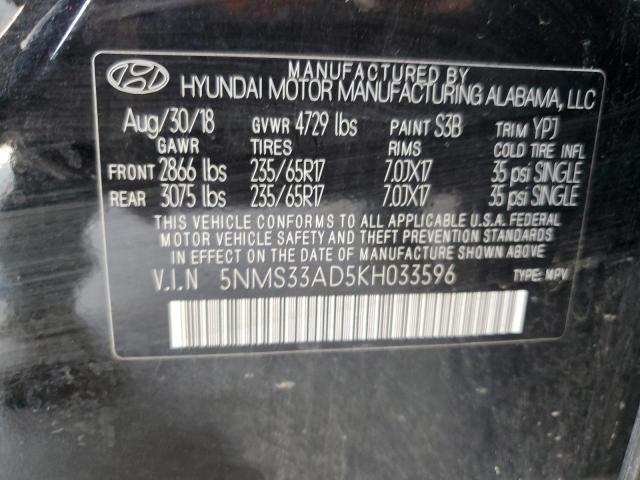 Photo 12 VIN: 5NMS33AD5KH033596 - HYUNDAI SANTA FE S 