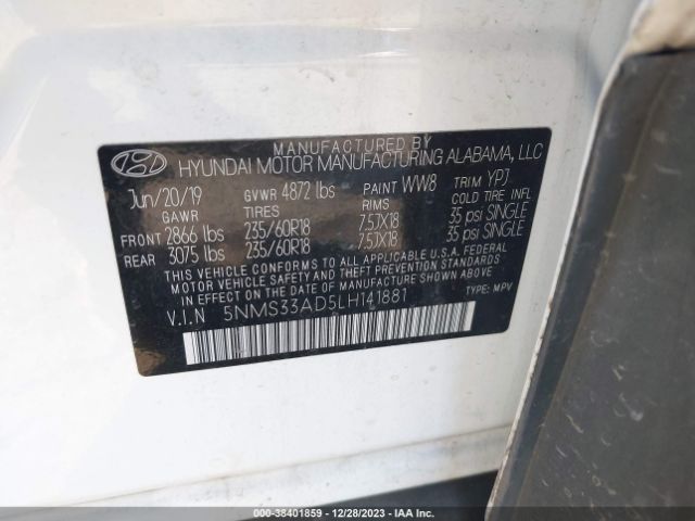 Photo 8 VIN: 5NMS33AD5LH141881 - HYUNDAI SANTA FE 