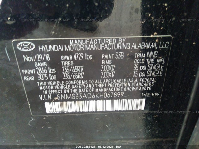 Photo 8 VIN: 5NMS33AD6KH067899 - HYUNDAI SANTA FE 