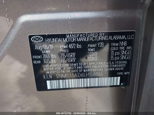 Photo 8 VIN: 5NMS33AD6LH156065 - HYUNDAI SANTA FE 