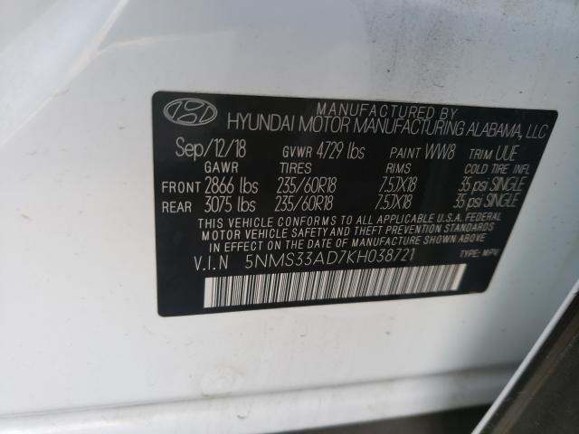 Photo 9 VIN: 5NMS33AD7KH038721 - HYUNDAI SANTA FE S 