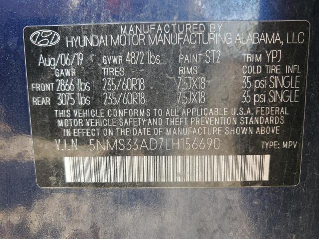 Photo 12 VIN: 5NMS33AD7LH156690 - HYUNDAI SANTA FE S 