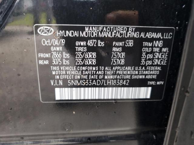 Photo 12 VIN: 5NMS33AD7LH183842 - HYUNDAI SANTA FE S 