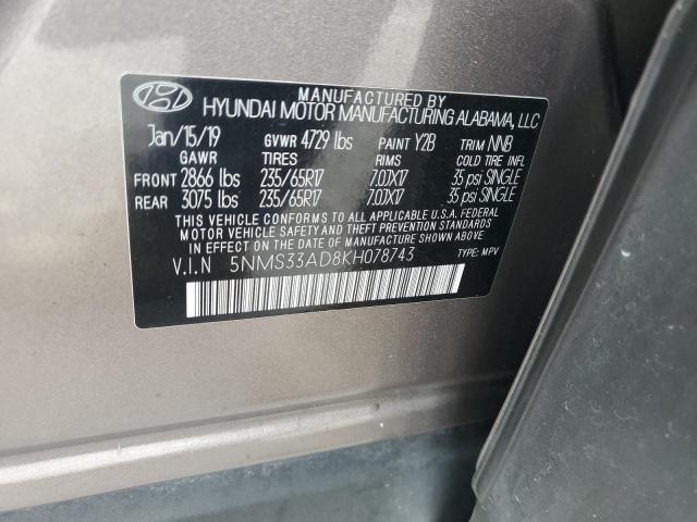 Photo 11 VIN: 5NMS33AD8KH078743 - HYUNDAI SANTA FE S 