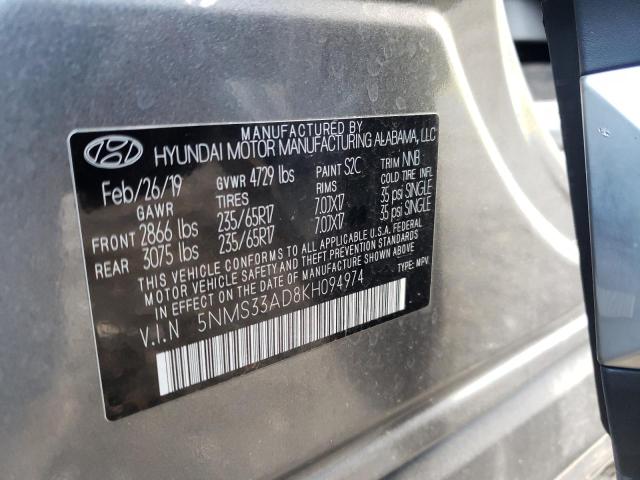 Photo 12 VIN: 5NMS33AD8KH094974 - HYUNDAI SANTA FE 