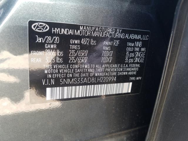 Photo 9 VIN: 5NMS33AD8LH220994 - HYUNDAI SANTA FE S 