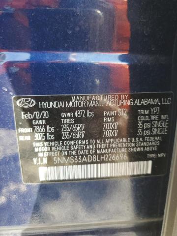 Photo 12 VIN: 5NMS33AD8LH226696 - HYUNDAI SANTA FE S 