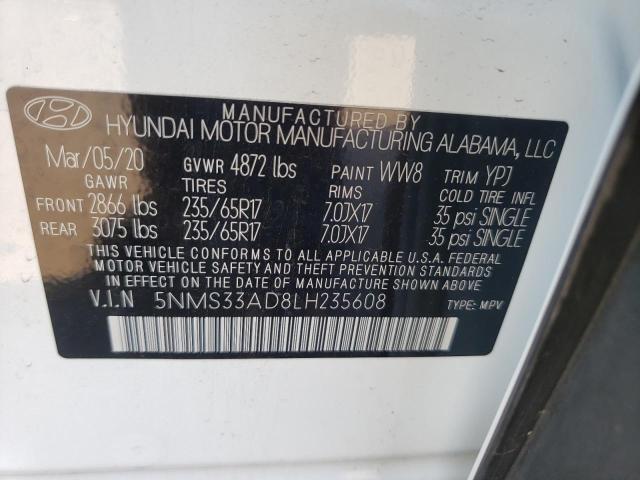 Photo 9 VIN: 5NMS33AD8LH235608 - HYUNDAI SANTA FE S 