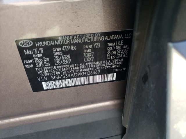 Photo 9 VIN: 5NMS33AD9KH106369 - HYUNDAI SANTA FE 