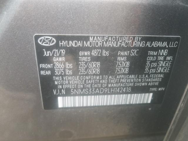 Photo 9 VIN: 5NMS33AD9LH142418 - HYUNDAI SANTA FE S 