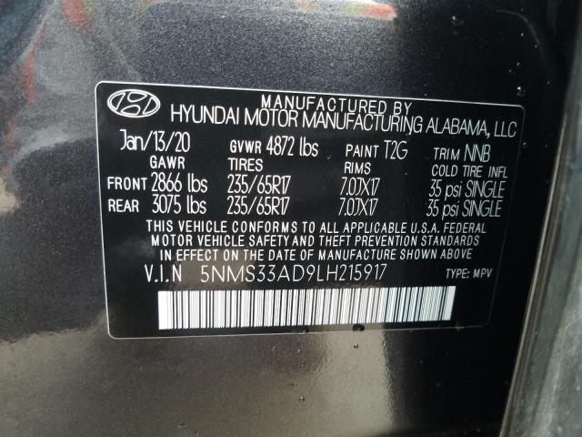 Photo 9 VIN: 5NMS33AD9LH215917 - HYUNDAI SANTA FE S 