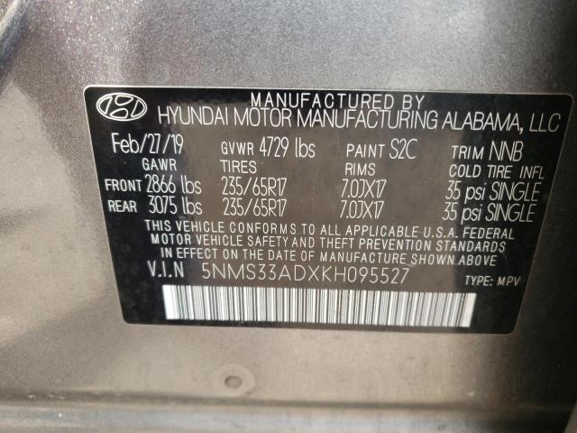 Photo 12 VIN: 5NMS33ADXKH095527 - HYUNDAI SANTA FE S 