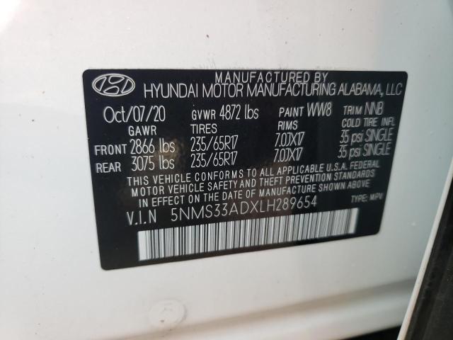 Photo 9 VIN: 5NMS33ADXLH289654 - HYUNDAI SANTA FE S 