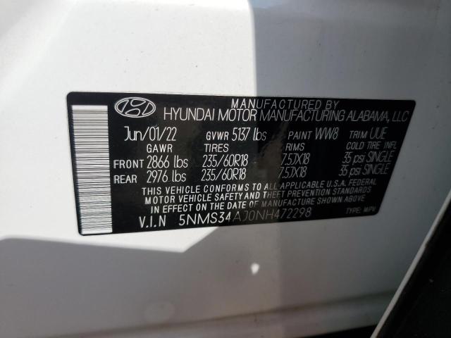 Photo 12 VIN: 5NMS34AJ0NH472298 - HYUNDAI SANTA FE S 