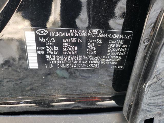 Photo 9 VIN: 5NMS34AJ2NH438783 - HYUNDAI SANTA FE S 