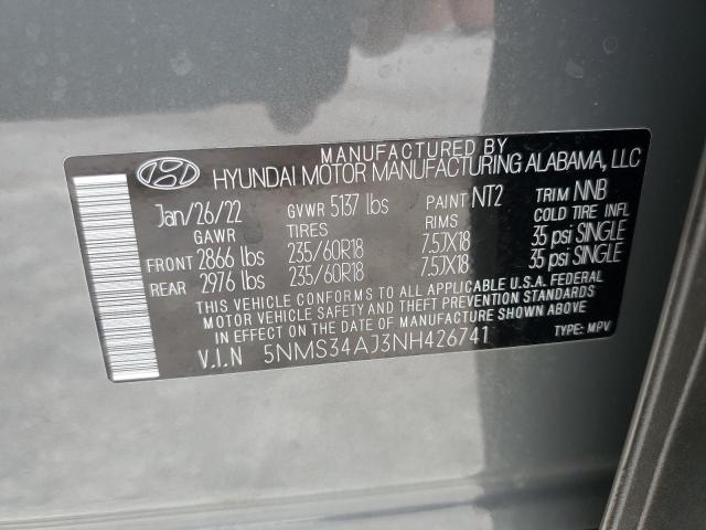 Photo 13 VIN: 5NMS34AJ3NH426741 - HYUNDAI SANTA FE S 