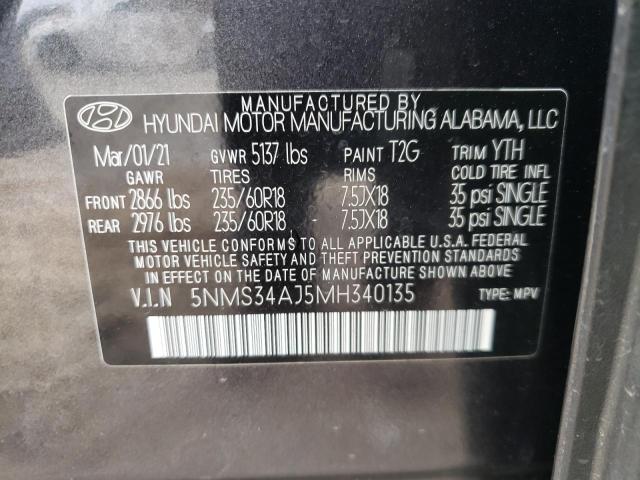 Photo 11 VIN: 5NMS34AJ5MH340135 - HYUNDAI SANTA FE S 