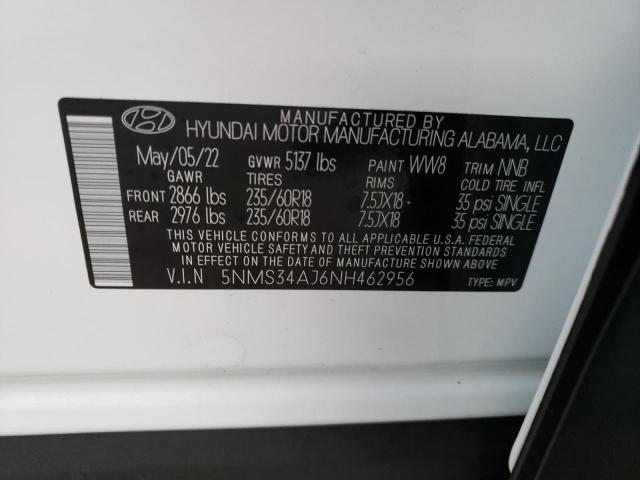 Photo 9 VIN: 5NMS34AJ6NH462956 - HYUNDAI SANTA FE S 