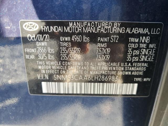 Photo 12 VIN: 5NMS3CAA6LH286983 - HYUNDAI SANTA FE S 