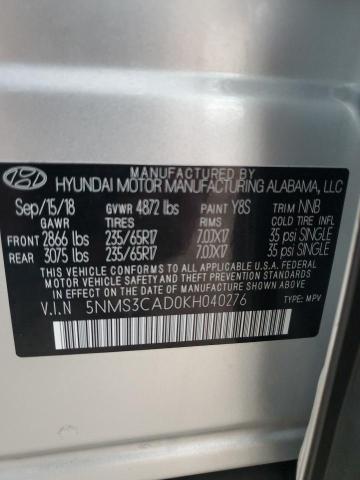 Photo 13 VIN: 5NMS3CAD0KH040276 - HYUNDAI SANTA FE S 