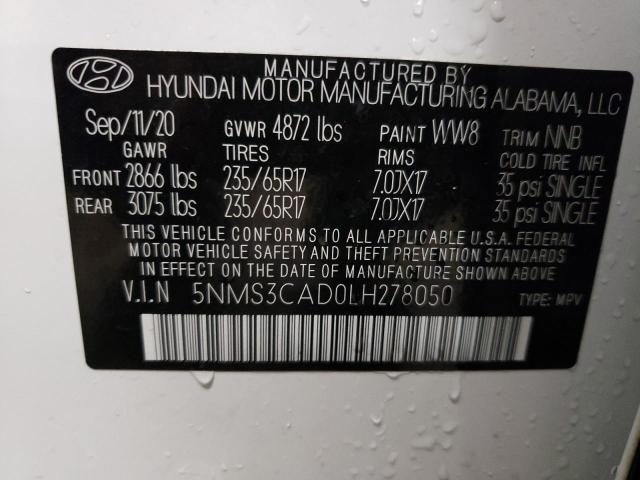 Photo 12 VIN: 5NMS3CAD0LH278050 - HYUNDAI SANTA FE S 