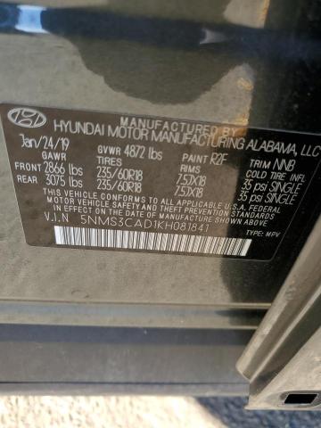 Photo 11 VIN: 5NMS3CAD1KH081841 - HYUNDAI SANTA FE S 