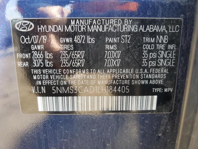 Photo 9 VIN: 5NMS3CAD1LH184405 - HYUNDAI SANTA FE S 