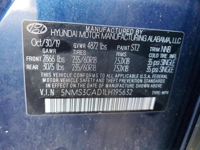 Photo 11 VIN: 5NMS3CAD1LH195632 - HYUNDAI SANTA FE S 