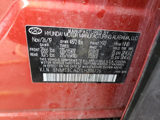 Photo 12 VIN: 5NMS3CAD1LH206726 - HYUNDAI SANTA FE 