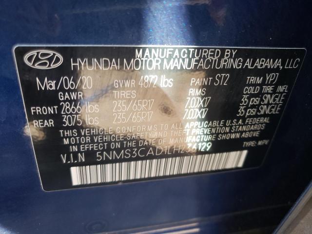 Photo 9 VIN: 5NMS3CAD1LH236129 - HYUNDAI SANTA FE S 