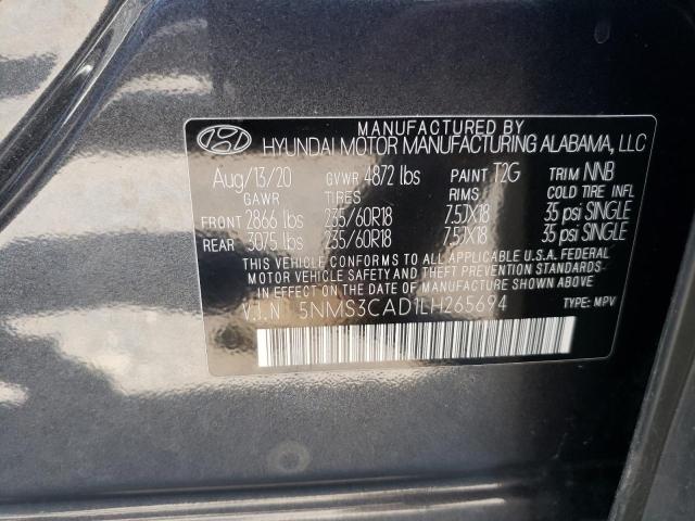 Photo 12 VIN: 5NMS3CAD1LH265694 - HYUNDAI SANTA FE 