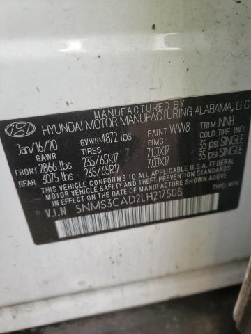 Photo 9 VIN: 5NMS3CAD2LH217508 - HYUNDAI SANTA FE S 