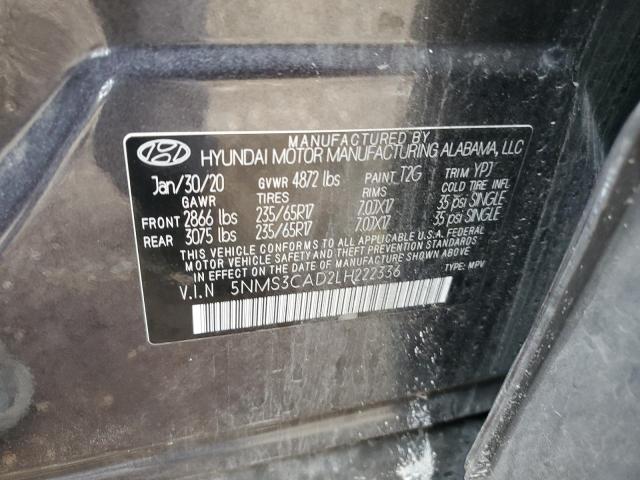 Photo 11 VIN: 5NMS3CAD2LH222336 - HYUNDAI SANTA FE S 