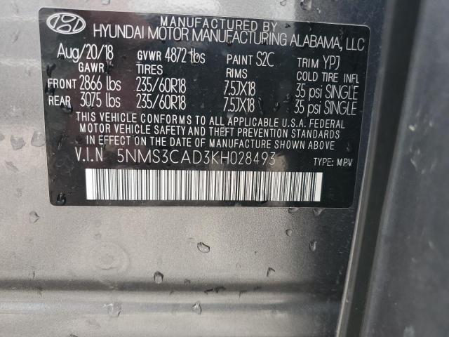 Photo 12 VIN: 5NMS3CAD3KH028493 - HYUNDAI SANTA FE 