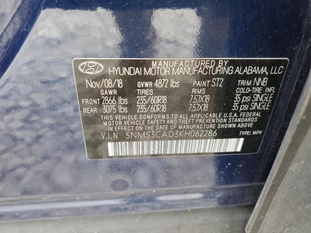 Photo 11 VIN: 5NMS3CAD3KH062286 - HYUNDAI SANTA FE 