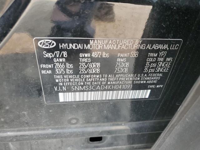 Photo 11 VIN: 5NMS3CAD4KH041091 - HYUNDAI SANTA FE S 