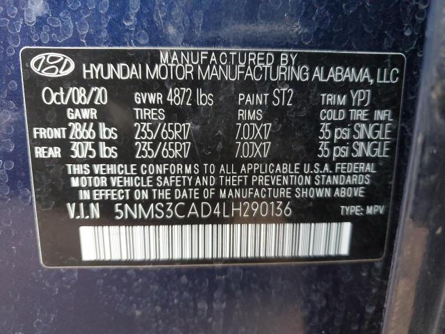 Photo 12 VIN: 5NMS3CAD4LH290136 - HYUNDAI SANTA FE 