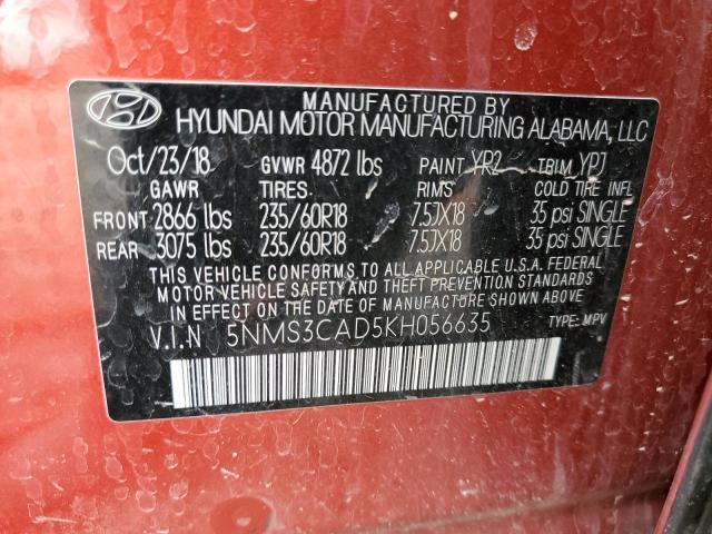 Photo 11 VIN: 5NMS3CAD5KH056635 - HYUNDAI SANTA FE 