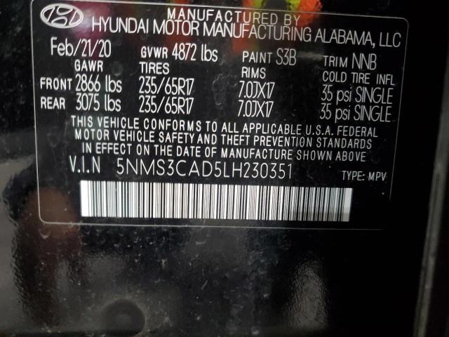 Photo 13 VIN: 5NMS3CAD5LH230351 - HYUNDAI SANTA FE S 