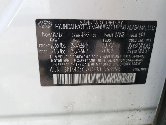 Photo 12 VIN: 5NMS3CAD6KH063996 - HYUNDAI SANTA FE S 