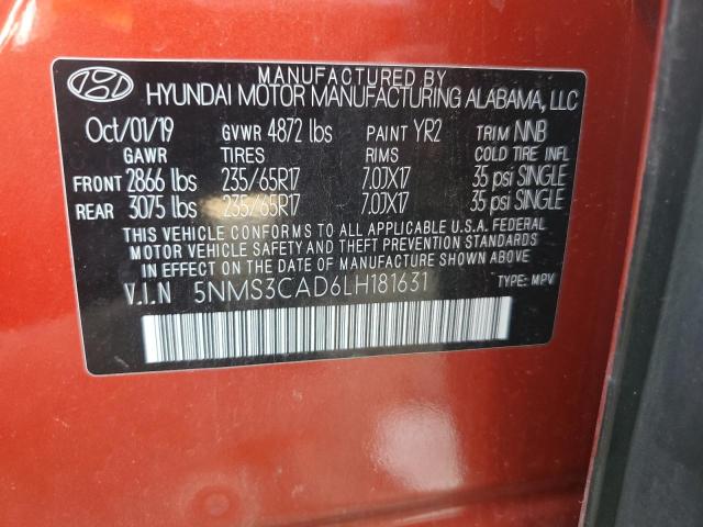 Photo 12 VIN: 5NMS3CAD6LH181631 - HYUNDAI SANTA FE S 