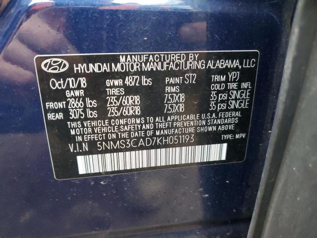 Photo 11 VIN: 5NMS3CAD7KH051193 - HYUNDAI SANTA FE S 