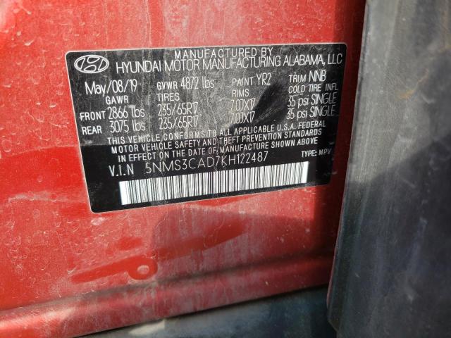 Photo 9 VIN: 5NMS3CAD7KH122487 - HYUNDAI SANTA FE S 