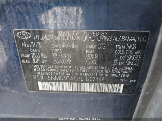 Photo 8 VIN: 5NMS3CAD7LH202468 - HYUNDAI SANTA FE 