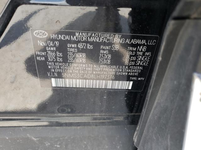 Photo 9 VIN: 5NMS3CAD8LH197376 - HYUNDAI SANTA FE S 