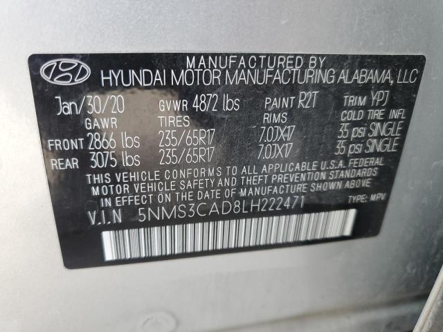 Photo 12 VIN: 5NMS3CAD8LH222471 - HYUNDAI SANTA FE 