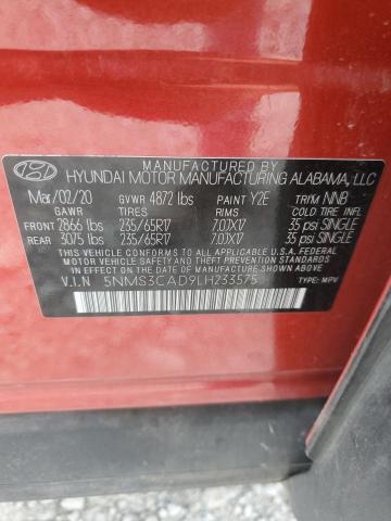 Photo 12 VIN: 5NMS3CAD9LH233575 - HYUNDAI SANTA FE 