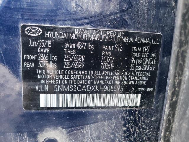 Photo 13 VIN: 5NMS3CADXKH008595 - HYUNDAI SANTA FE S 