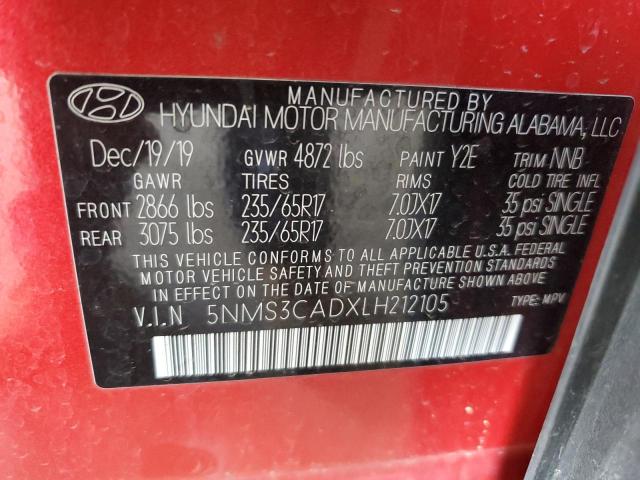 Photo 12 VIN: 5NMS3CADXLH212105 - HYUNDAI SANTA FE 